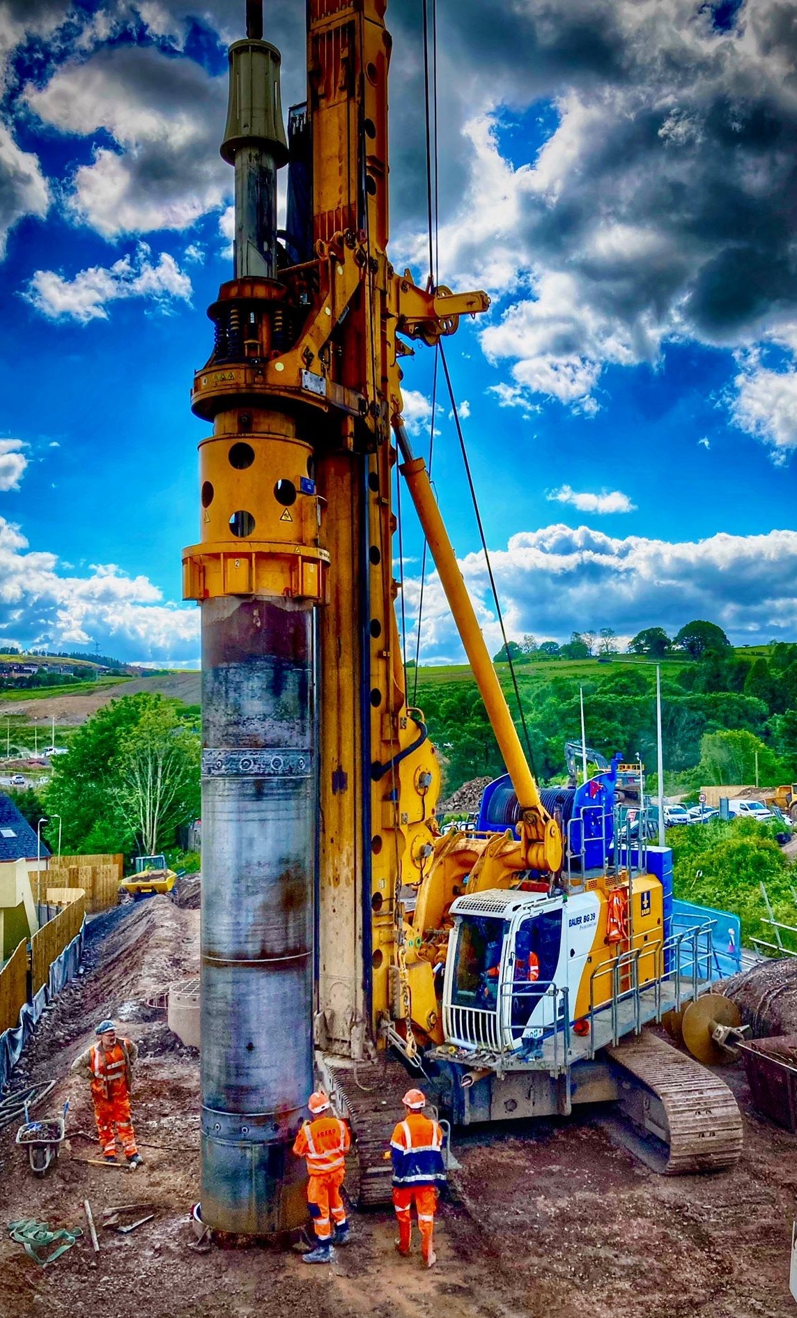 Piling work for A465 Heads of the Valleys Project in Wales by Bauer Technologies