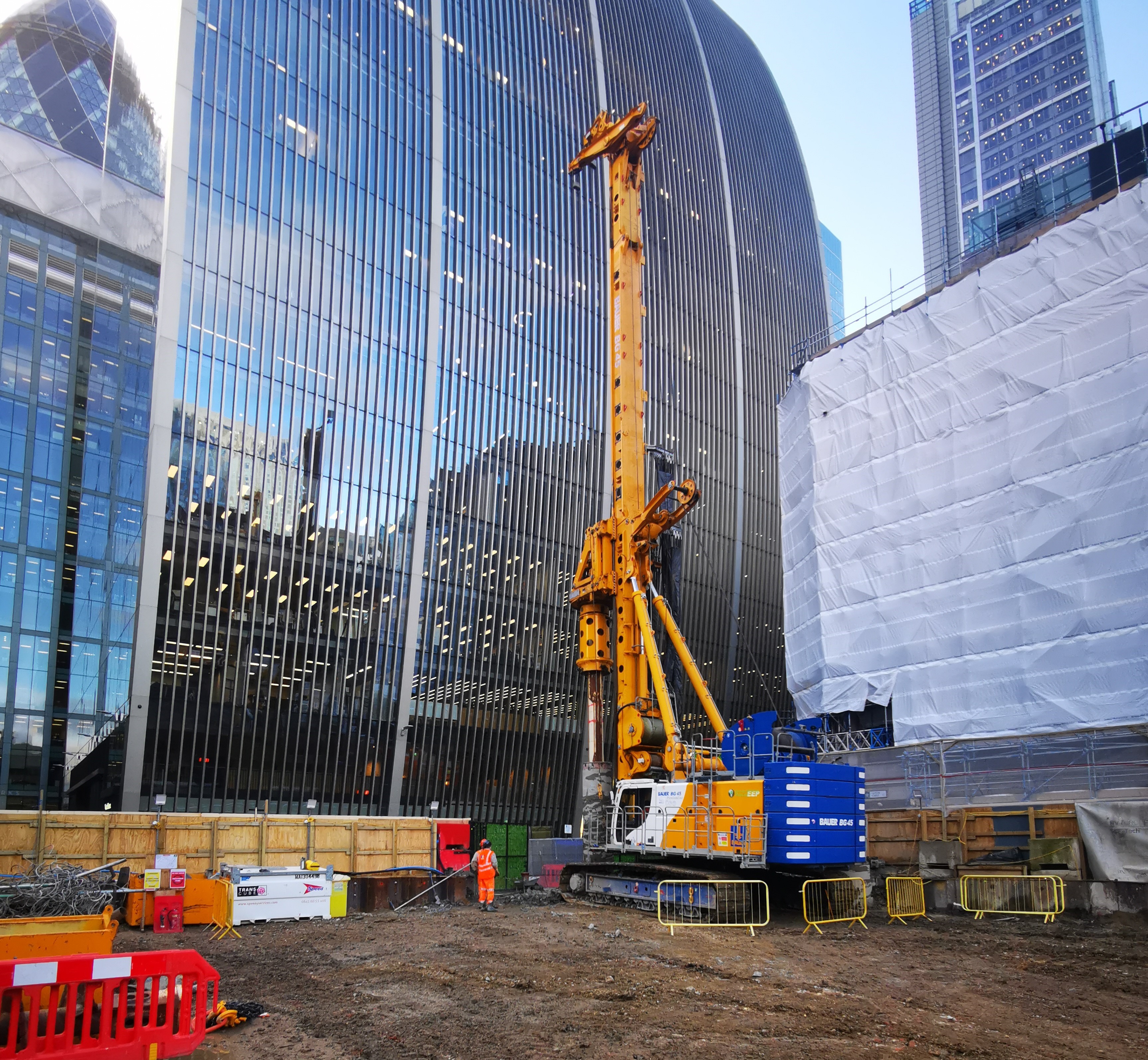 Specialist piling and geotechnical works at Dovetail building London by Bauer Technologies