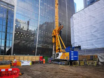 Specialist piling and geotechnical works at Dovetail building London by Bauer Technologies